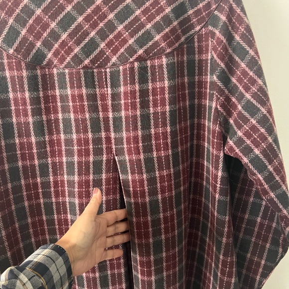 April Cornell Wool Blend/Burgundy and Gray Plaid Coat - Picture 10 of 16